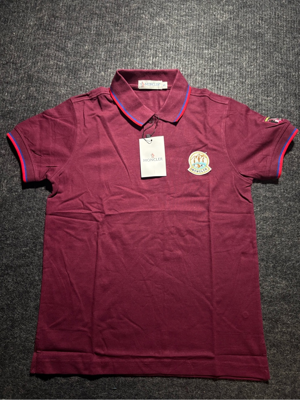 Moncler Boys' Burgundy Polo Shirt Size S